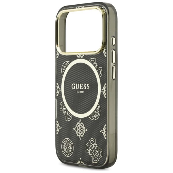 Guess IML Peony Dot MagSafe -kotelo iPhone 17 Prolle, musta