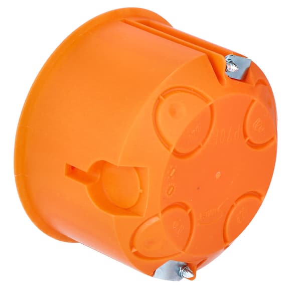 Infälld gipsdosa, med skruvar, orange P 70f