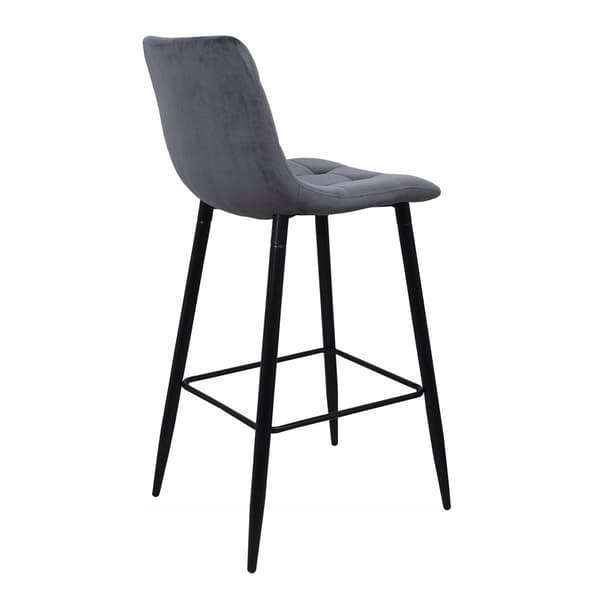 STELLA GRÅ SAMMETSPALL, klädd sammet, modern barstol