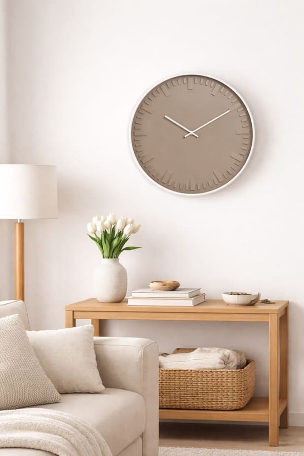 40 cm vægur i beige nuance