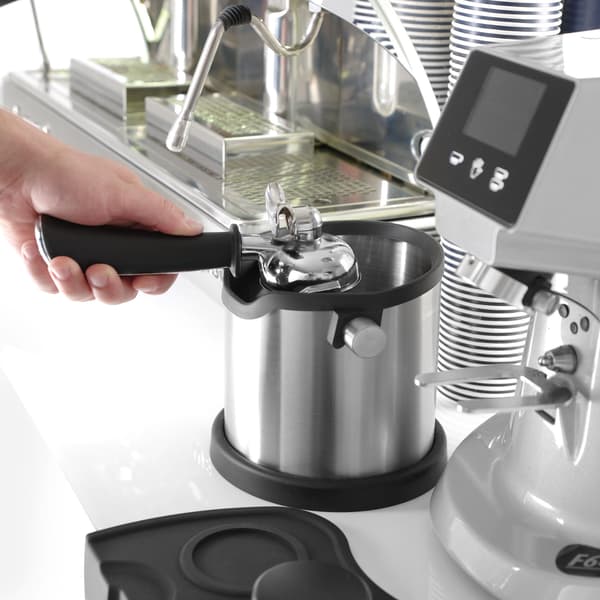 Knäppare för kaffesumpbehållare, rund, stål