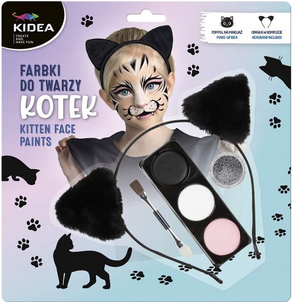 ANSIGTSMALINGSSÆT MED KITTY-PANDEBÅND KIDEA 7128