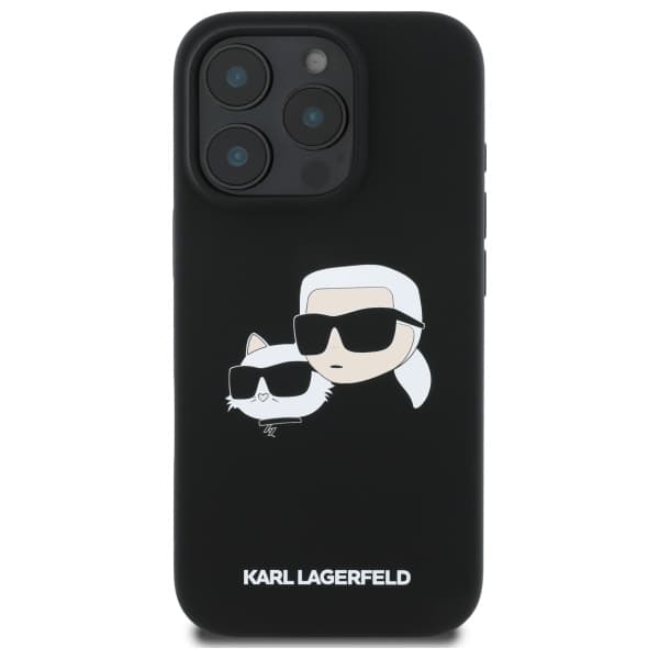 Karl Lagerfeld Silikone Dobbelthoved Print MagSafe-etui til iPhone 16 Pro Max, sort