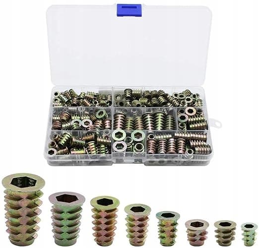 M6 M8 puumutterit ulkokierteellä, 100 kpl sarja, 10-20 mm