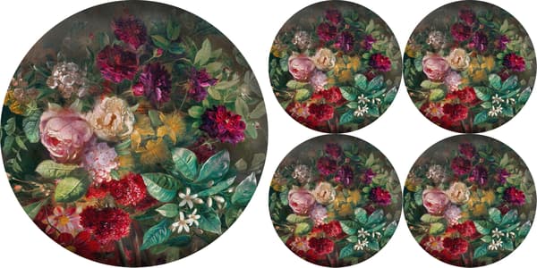 Sæt med runde borddækninger 1+4 - BOUQUET