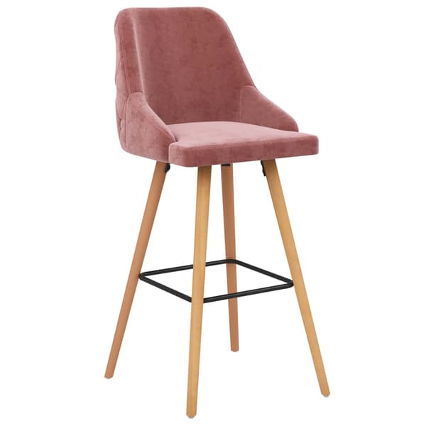 vidaXL Barstolar, set om 2, rosa, klädda i sammet