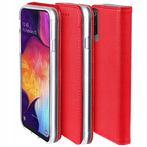Etui til IPHONE 12 PRO MAX SMART BOOK MAGNET RØD BOG + GLAS