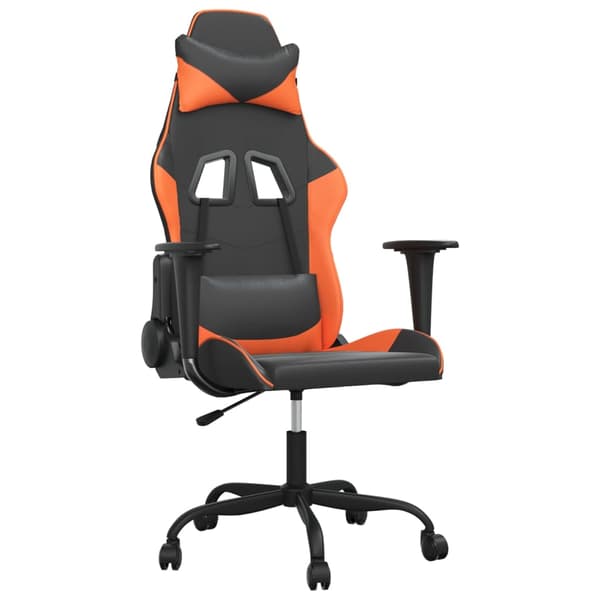 vidaXL gamingstol, sort og orange, kunstlæder