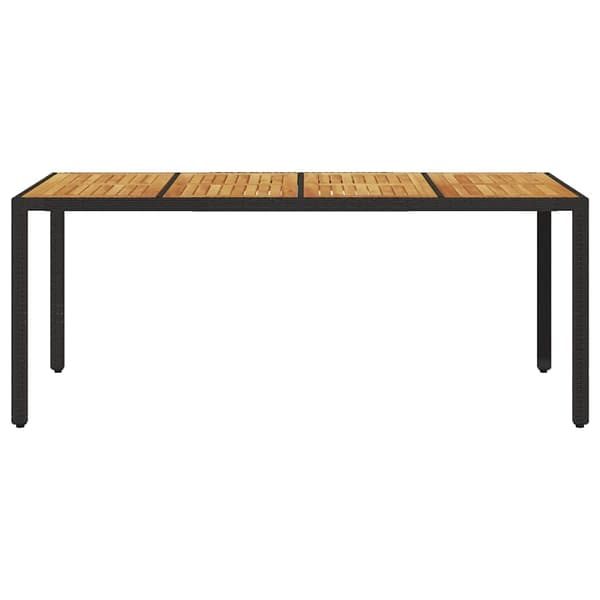 vidaXL havebord med akacieplade sort 190x90x75 cm