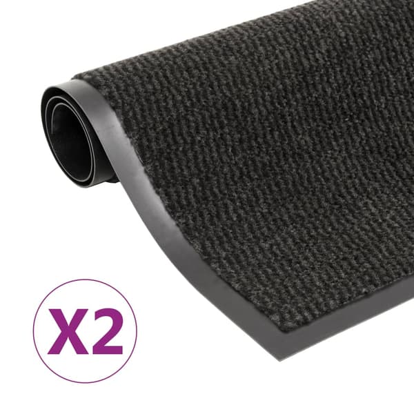 vidaXL Dörrmattor, 2 st, Rektangulära, 40x60 cm, Svarta