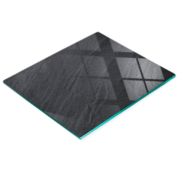 Multifunktionel dekorativ glasplade sort granitsten 60x52 cm