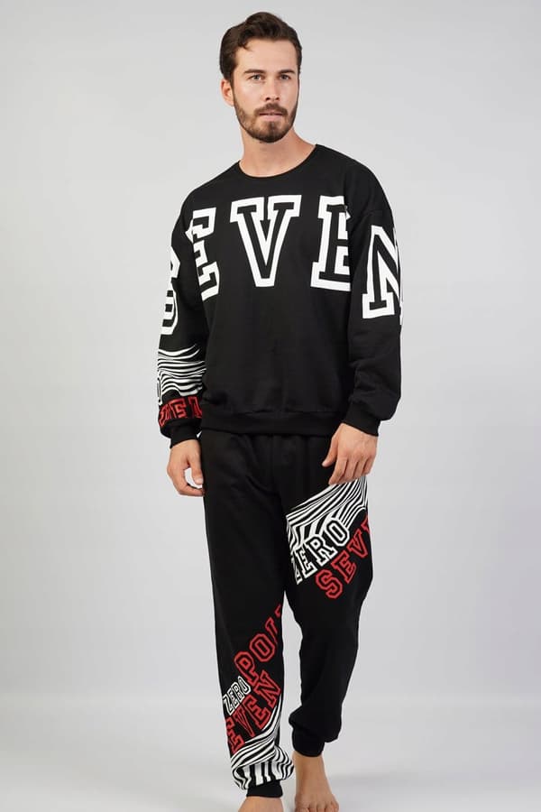 Herrepyjamas, bomuld, Vienetta, lang