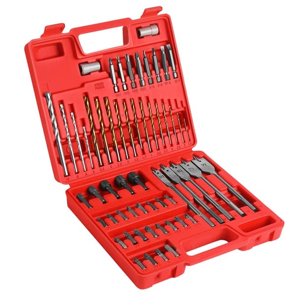 Sæt med bor, bits, topnøgler 57 dele KD11272