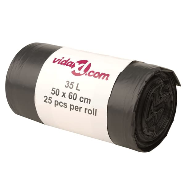 vidaXL affaldssække, 250 stk., sorte, 35 l