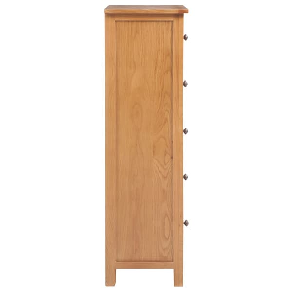 vidaXL høj kommode, 45x32x110 cm, massivt egetræ