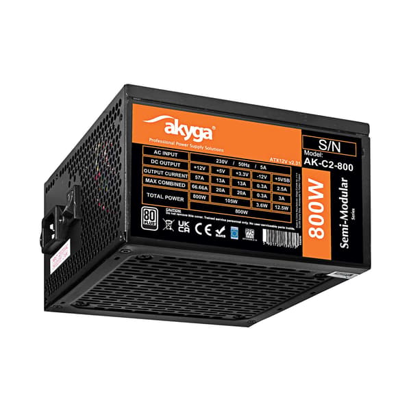 AK-C2-800 800W 80 Plus Semi-Modulær ATX Strømforsyning