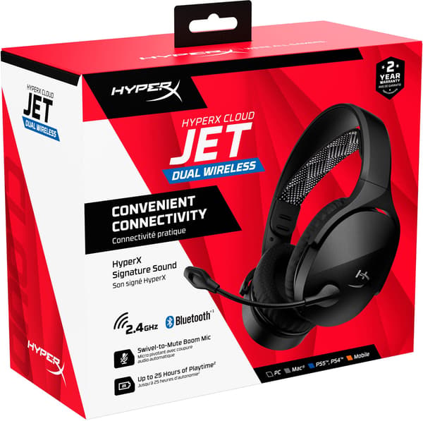 HyperX Cloud Jet langattomat mustat kuulokkeet (AJ0T1AA)