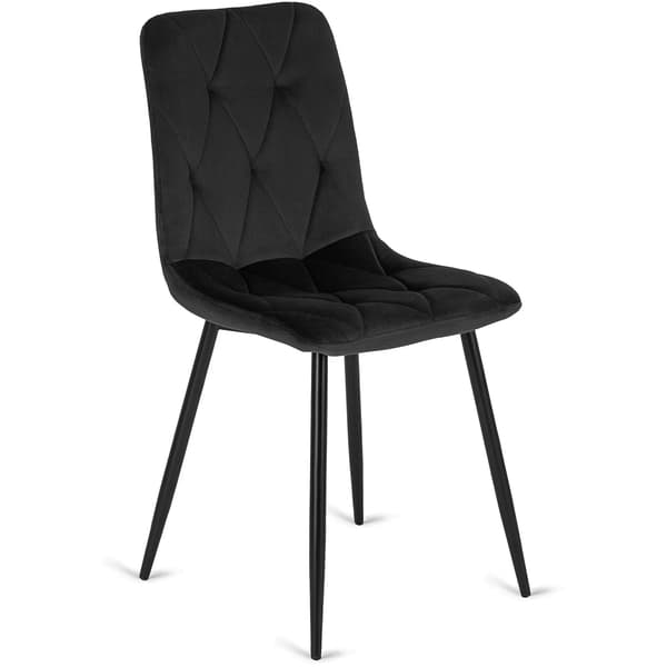 ROBIN Polstret Stuestol Sort Velour Moderne Loft