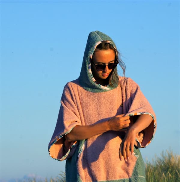 Surf Poncho Green Sage - bomuld M KVINDE længde 105cm