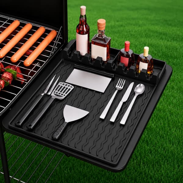 Silikone grillmåtte til grill og grilltilbehør, sort