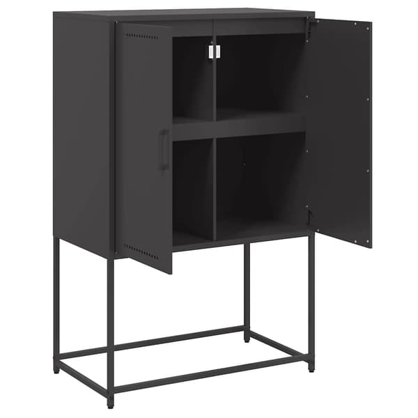 vidaXL skab, sort, 68,5x38,5x107 cm, stål
