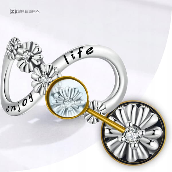 Infinity-tegn charms sølv 925 sølv blomster perle charms pr 925