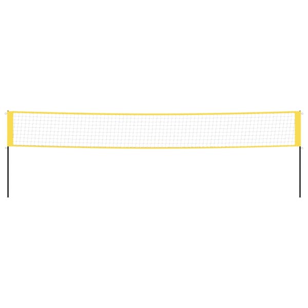 vidaXL badmintonnet gul og sort 600x155 cm polyethylen