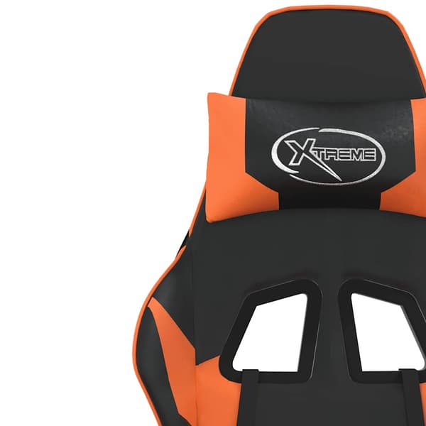 vidaXL massage-gamingstol, sort og orange, kunstlæder