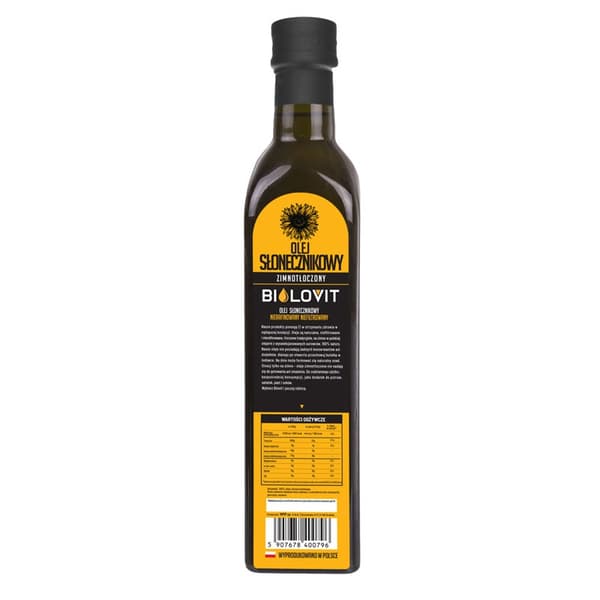 Bilovit - Kallpressad solrosolja - 500 ml