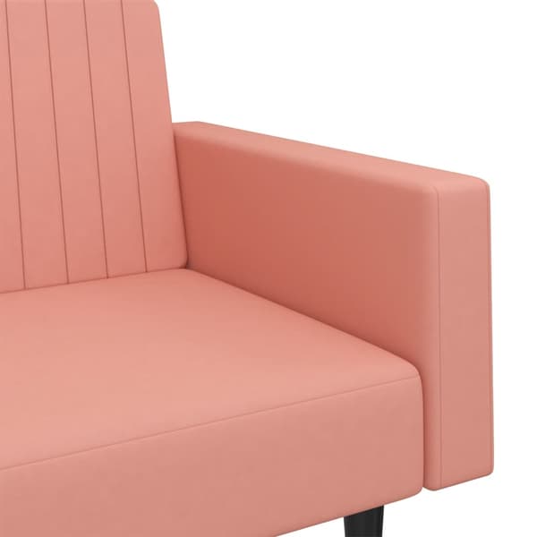vidaXL 2-sitssoffa, rosa, klädd i sammet