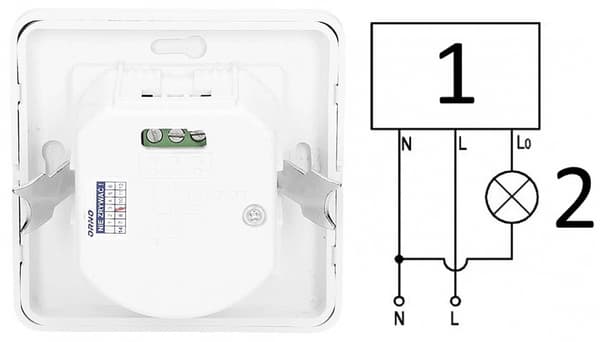 Infälld rörelsesensor för infälld LED IP20 160° 9m Vit