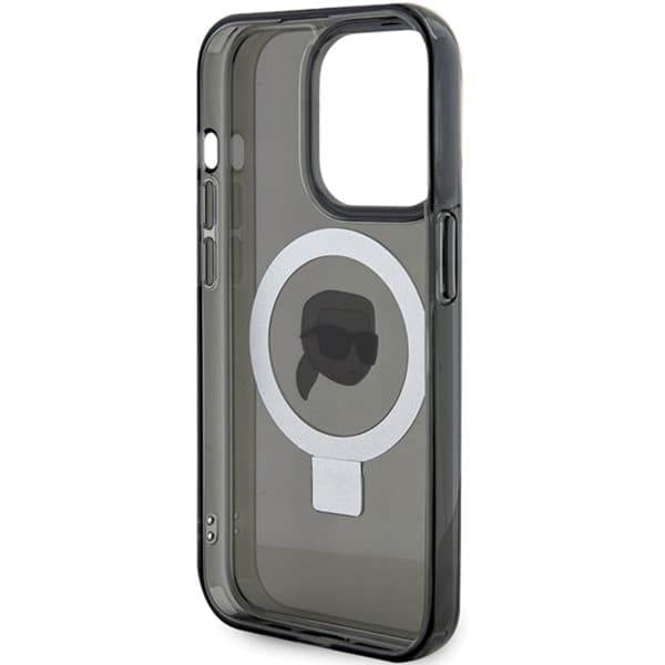 Karl Lagerfeld Ring Stand Karl Head MagSafe-etui til iPhone 15 Pro Max, sort