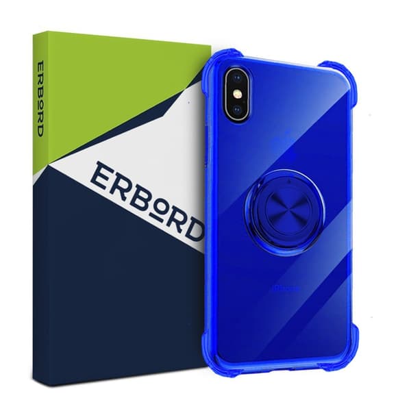 Etui til iPhone XR - ERBORD Airbag Ring - Blå
