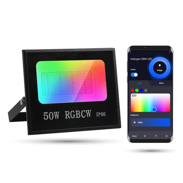 Halogen LED WiFi Tuya Spotlight 50W RGBCW Strålkastare