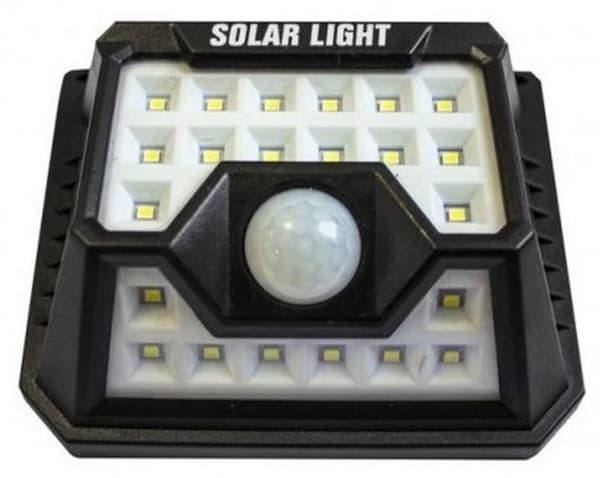 LED solcellelampe med bevægelsessensor
