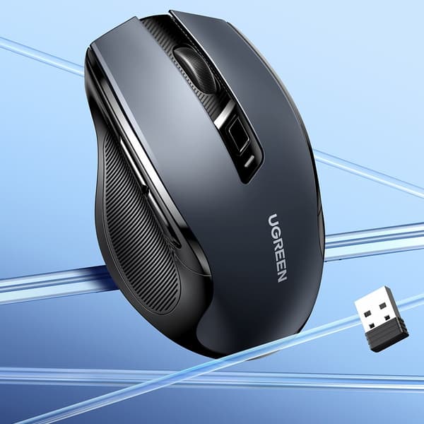Ergonomisk trådløs optisk mus USB 2.4GHz 4000DPI sort