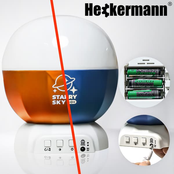 Heckermann 168K-W LED-stjärnprojektor blå + orange