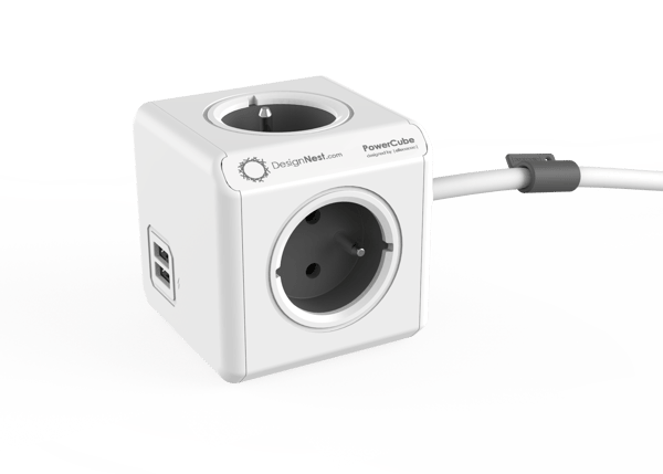 PowerCube Pidennetty USB 1.5m - Harmaa