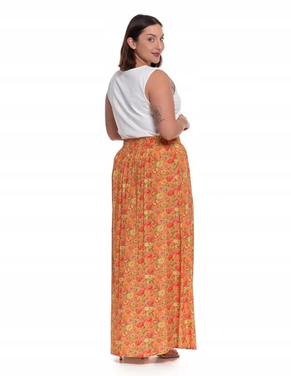 Maxinederdel med slids til kvinder, elegant, elastisk, 100% viskose, MORAJ S PATT 3