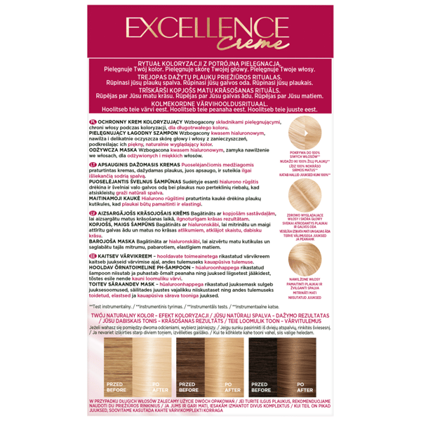 Loreal Excellence -hiusväri - 10 Erittäin vaalea vaalea (72 ml + 48 ml + 12 ml + 60 ml)