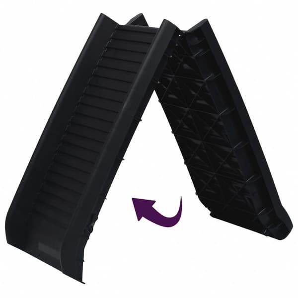 vidaXL foldbar hunderampe sort 155,5 x 40 x 15,5 cm
