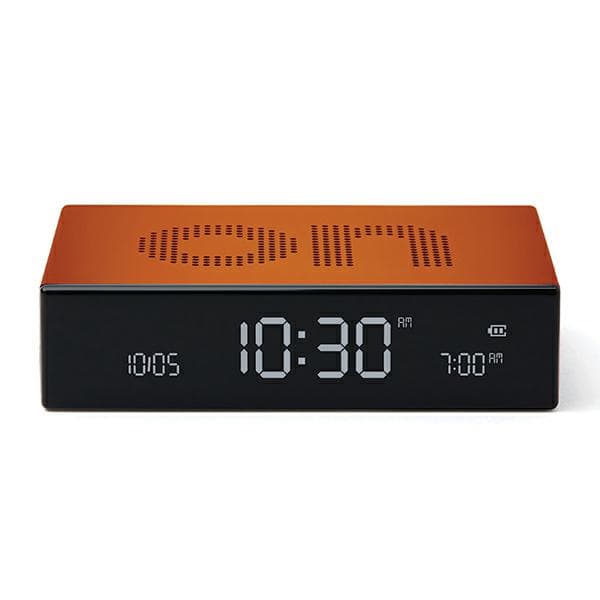 Lexon Flip Premium dubbelsidig väckarklocka, orange