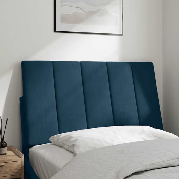 vidaXL Sängynpäädyn tyyny, sininen, 90 cm, sametti