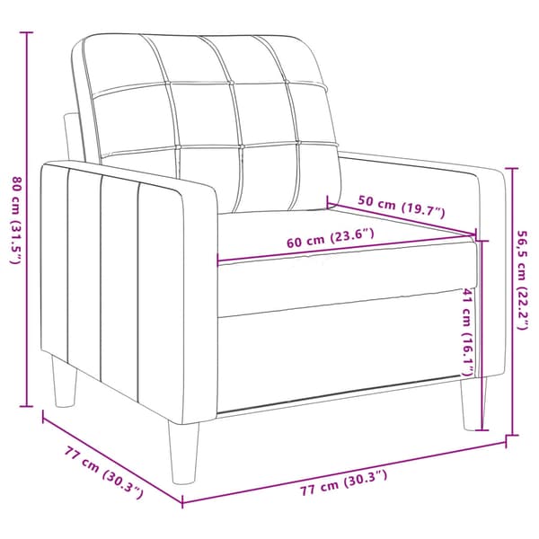 vidaXL Fåtölj, Svart, 60 cm, Klädd i sammet