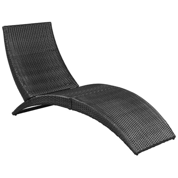vidaXL foldbar haveliggestol med hynde, polyrattan, sort