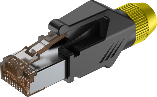 RJ45-plugg med skydd Roxtone RJ45C5E-PH-YL