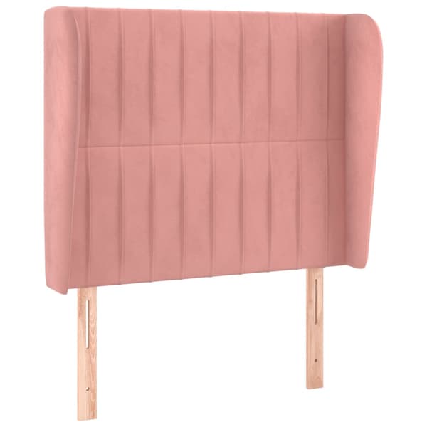 vidaXL Vingad nackstöd rosa 103x23x118/128 cm sammet