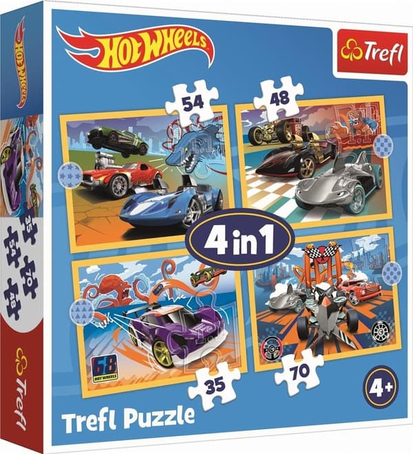 4-i-1-pussel Hot Wheels-fordon TREFL