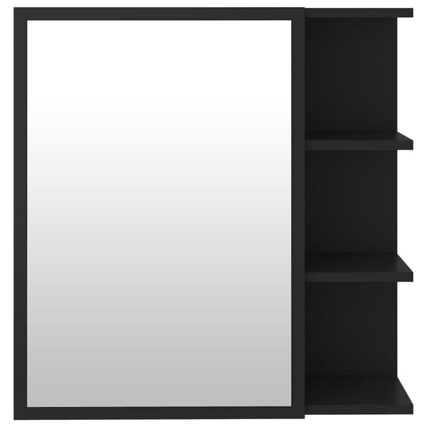 vidaXL spejlskab sort 62,5 x 20,5 x 64 cm spånplade