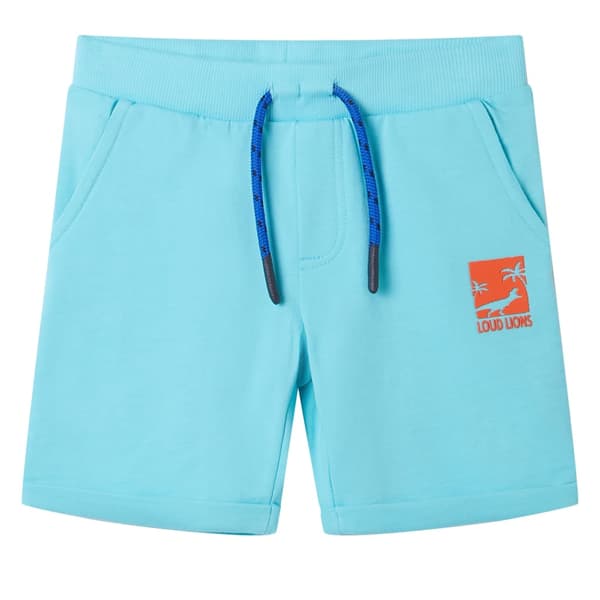 Børneshorts med snøre, aqua, 128